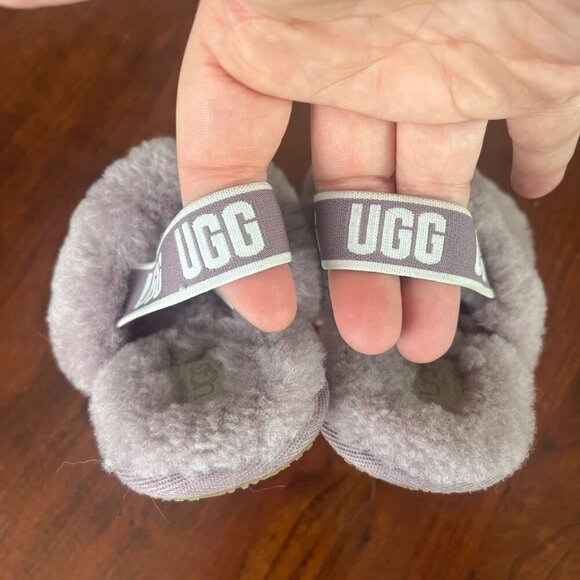Ugg Girls Purple Oh Yeah Fuzzy Slides- Size 9 - Picture 3 of 9